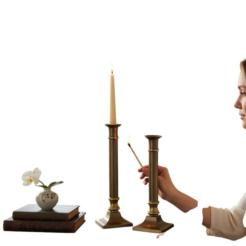 Vintage CENTURY Solid Brass Handmade Set Candle Holders Sizes 12” & 16”